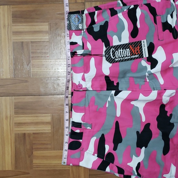 COTTON NET pink camo cargo shorts - Picture 12 of 16
